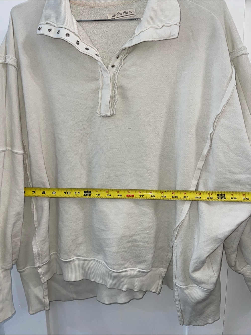 FREE PEOPLE We The Free Camden Henley Sweatshirt Medium OVERSIZED Fit - Picture 4 of 7